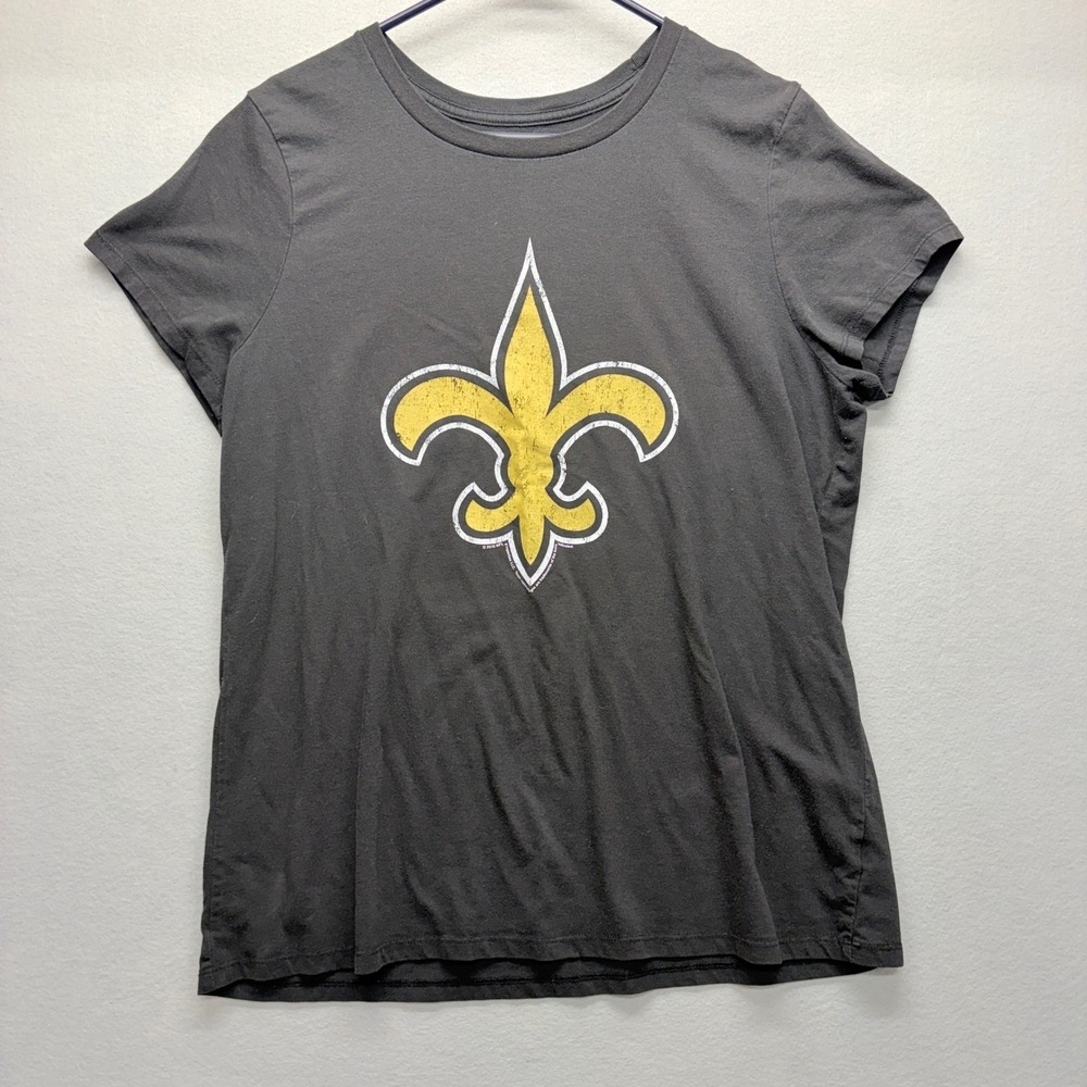 Old Navy T-Shirt New Orleans Saints Mens XXL Gray Fleur De Lis Logo Distressed